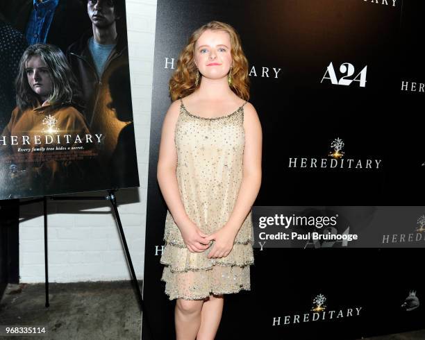 Milly Shapiro attends A24 Hosts A Screening Of "Hereditary" at Metrograph on June 5, 2018 in New York City.
