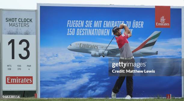 Gary Stal of France tees off on the 13th hole during the Pro-Am of The 2018 Shot Clock Masters at Diamond Country Club on June 6, 2018 in Atzenbrugg,...