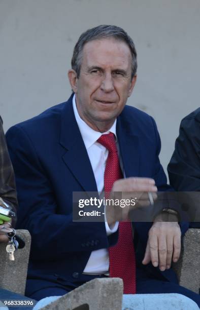 Paraguay´s head coach, Gerardo Pelusso, is seen before their FIFA World Cup Brazil 2014 South American qualifier football match against Uruguay at...