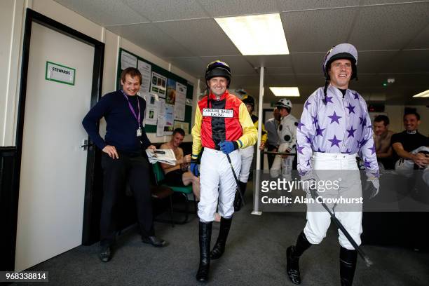 Jockey Andrew Thornton leaves the weighing room on his last days race riding as he retires after the meeting having ridden over 1,000 winners during...