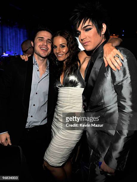 Kris Allen, Kara DioGuardi and Adam Lambert at the 52nd Annual GRAMMY Awards - Salute To Icons Honoring Doug Morris held at The Beverly Hilton Hotel...