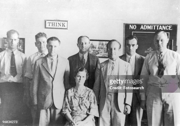 Portrait of members of the US Army's Signals Intelligence Service, mid 1930s. Pictured are, from left, Herrick F. Bearce, Dr Solomon Kullback , US...