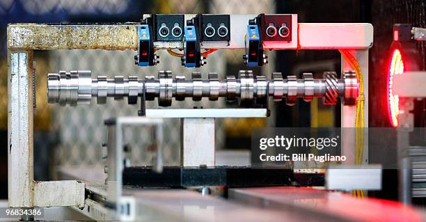 Engine components for General Motors engines go through the line at the GM Bay City Powertrain plant February 18, 2010 in Bay City, Michigan. GM...