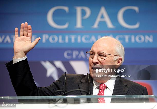 Former Vice President Dick Cheney speaks to attendees at the annual Conservative Political Action Conference on February 18, 2010 in Washington, DC....