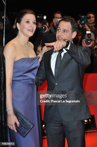 Actress Martina Gedeck and actor Moritz Bleibtreu attend the 'Jud Suess - Film Ohne Gewissen' Premiere during day eight of the 60th Berlin...