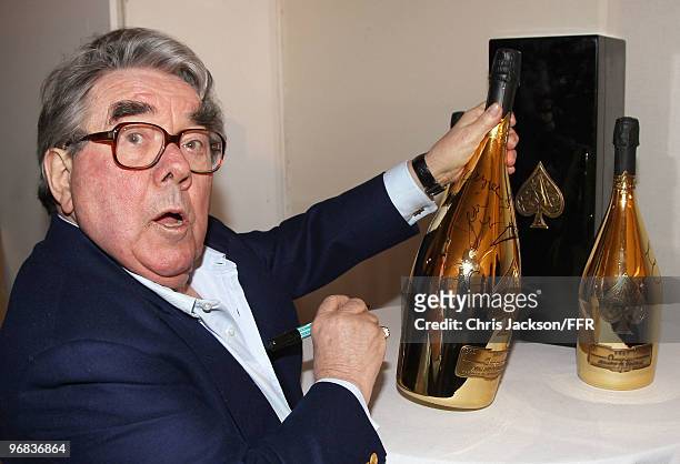 Ronnie Corbett backstage during Naomi Campbell's Fashion For Relief Haiti London 2010 Fashion Show at Somerset House on February 18, 2010 in London,...