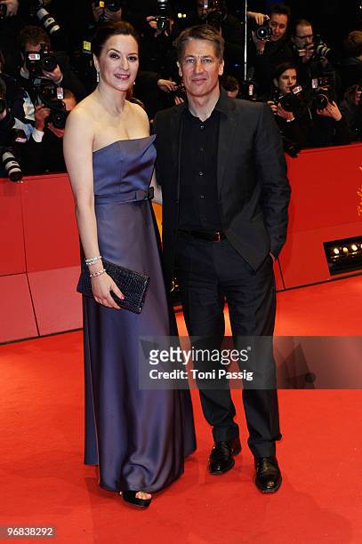 Actress Martina Gedeck and actor Tobias Moretti attend the 'Jud Suess - Film Ohne Gewissen' Premiere during day eight of the 60th Berlin...