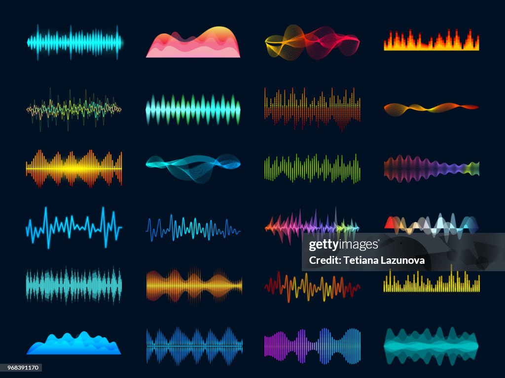 Tone Sound Audio Waveform Signals Wave Song Equalizer Stereo Recorder Sound ...