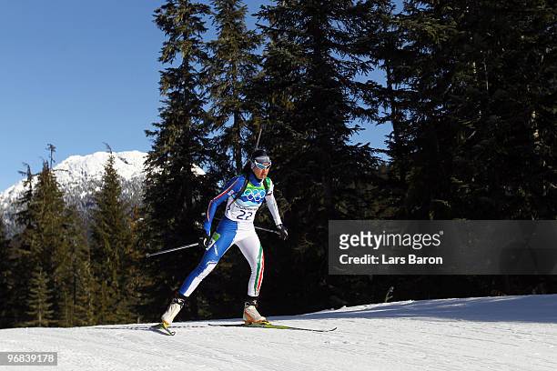 Michela Ponza of Italy during the Biathlon Women's 15 km individual on day 7 of the 2010 Vancouver Winter Olympics at Whistler Olympic Park Biathlon...