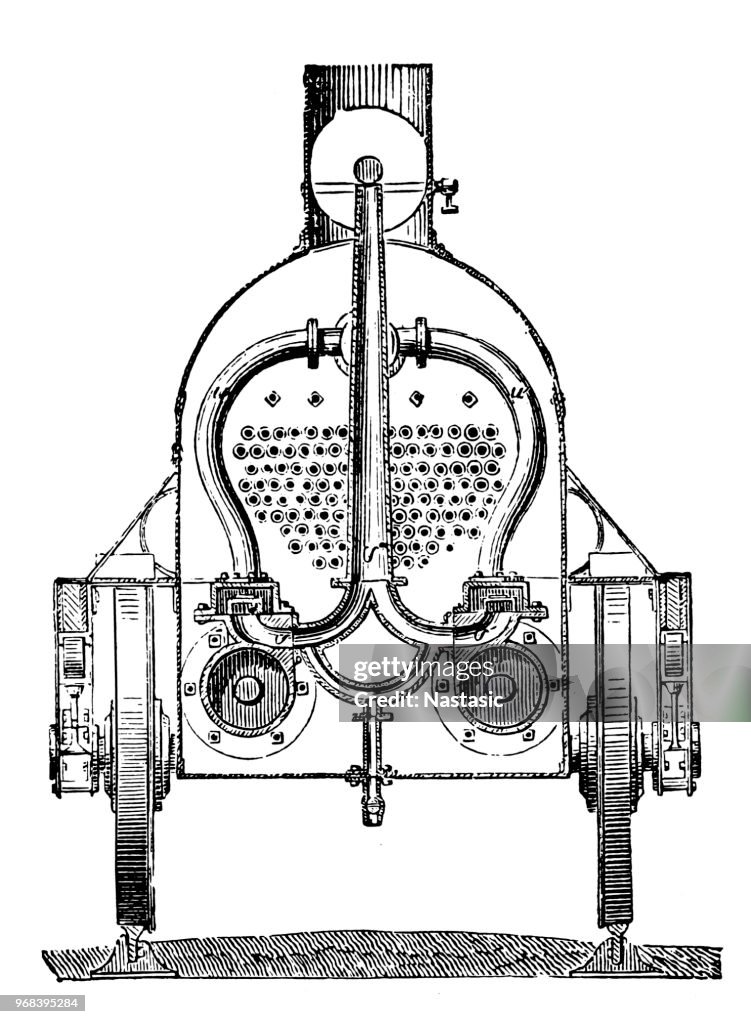 Secção primeira locomotiva a vapor