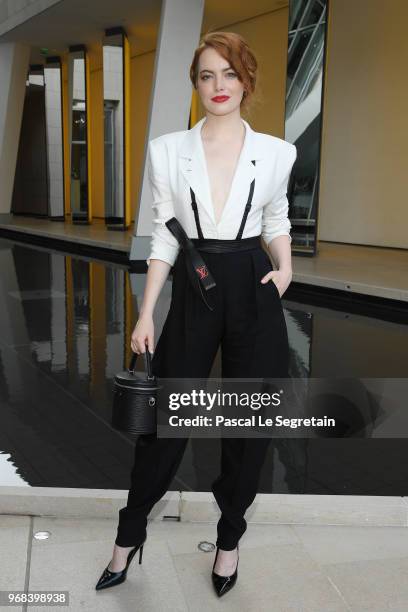 Emma Stone attends the LVMH Prize 2018 Edition at Fondation Louis Vuitton on June 6, 2018 in Paris, France.