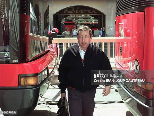 Ferrari team manager Jean Todt arrives 07 May at the Monaco paddocks one day before the first free practice sessions of the Monaco Formula One Grand...