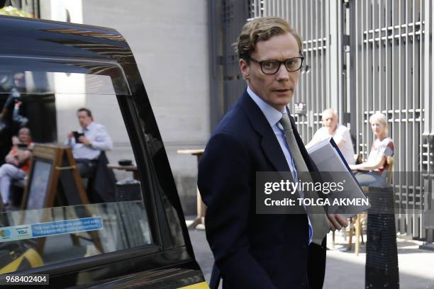 Cambridge Analytica's former CEO Alexander Nix arrives to give evidence to Parliament's Digital, Culture, Media and Sport Committee at Portcullis...