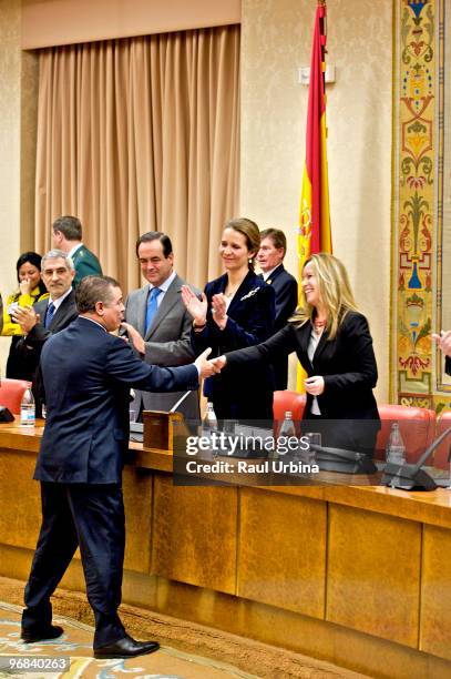 Gaspar Llamazares, Trinidad Jimenez, the Infanta Elena de Borbon and Jose Bono attend the Rare Disease Day 2010 event at the Congress of Deputies, on...