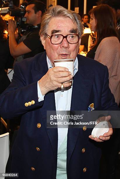 Ronnie Corbett backstage during Naomi Campbell's Fashion For Relief Haiti London 2010 Fashion Show at Somerset House on February 18, 2010 in London,...