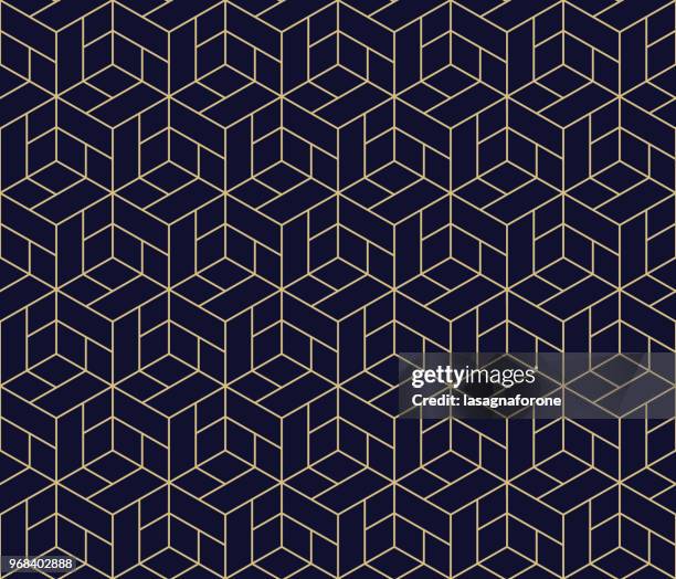 ilustrações de stock, clip art, desenhos animados e ícones de seamless geometric pattern - azul marinho