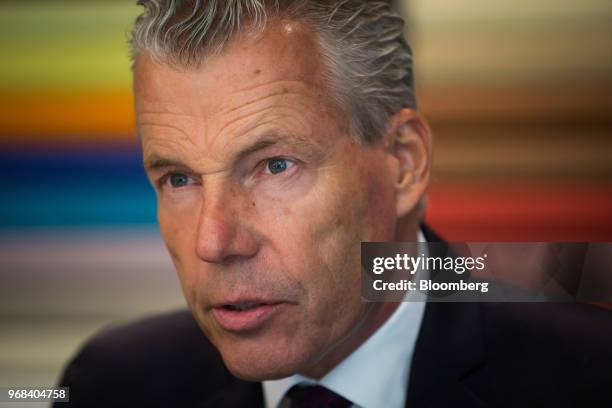 Torsten Muller-Otvos, chief executive officer of Rolls-Royce Motor Cars Ltd., speaks during an interview in Vancouver, British Columbia, Canada, on...