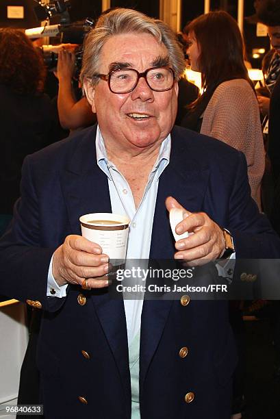 Ronnie Corbett backstage during Naomi Campbell's Fashion For Relief Haiti London 2010 Fashion Show at Somerset House on February 18, 2010 in London,...