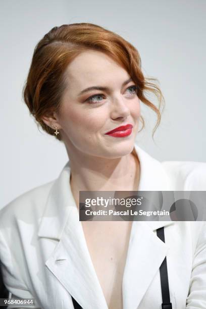 Emma Stone attends the LVMH Prize 2018 Edition at Fondation Louis Vuitton on June 6, 2018 in Paris, France.