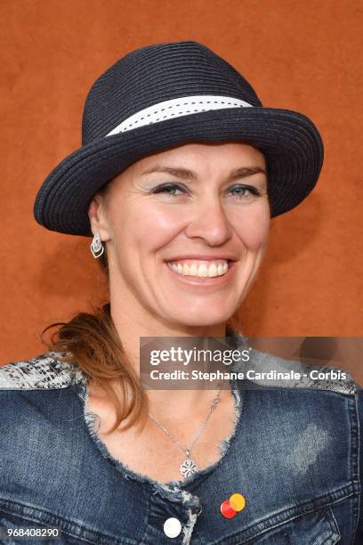 Tennis Player Martina Hingis attends the 2018 French Open - Day Eleven at Roland Garros on June 6, 2018 in Paris, France.