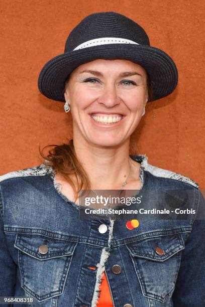 Tennis Player Martina Hingis attends the 2018 French Open - Day Eleven at Roland Garros on June 6, 2018 in Paris, France.