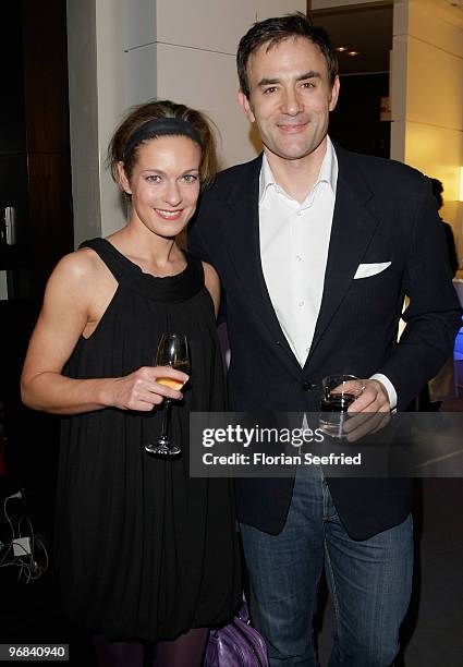 Lisa Martinek and partner Giulio Ricciarelli attend the 'Next Generation' reception during day eight of the 60th Berlin International Film Festival...