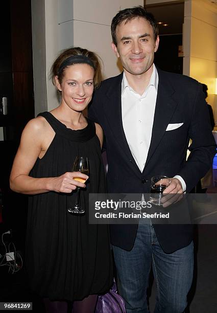 Actress Lisa Martinek and partner Giulio Ricciarelli attends the 'Next Generation' reception during day eight of the 60th Berlin International Film...