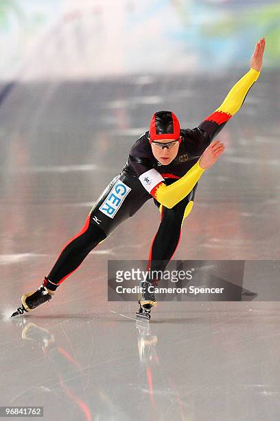 Jenny Wolf of Germany competes in the women's speed skating 1000 m final on day 7 of the Vancouver 2010 Winter Olympics at Richmond Olympic Oval on...