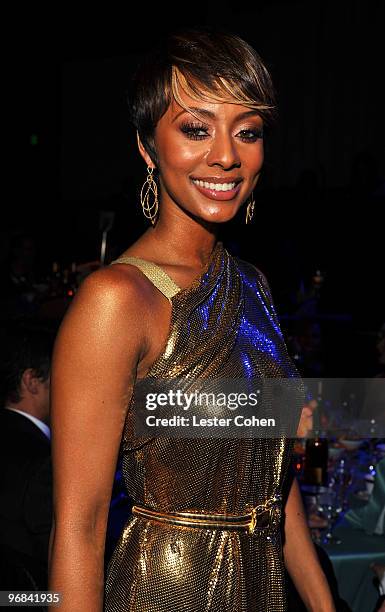 Singer Keri Hilson attends the 52nd Annual GRAMMY Awards - Salute To Icons Honoring Doug Morris held at The Beverly Hilton Hotel on January 30, 2010...