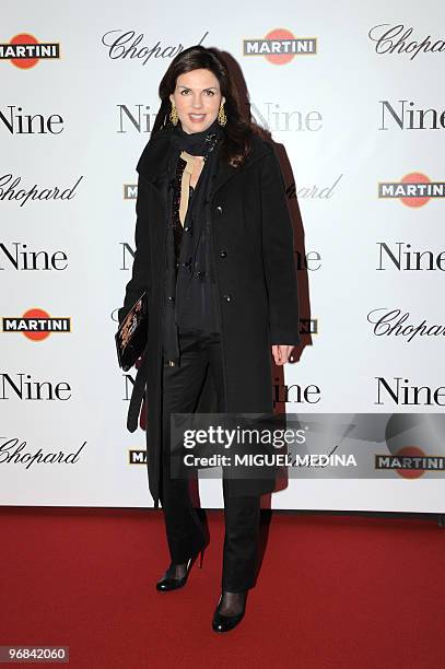 French Caroline Barclay poses upon her arrival for a screening of US director Rob Marshall's film "Nine" on February 18, 2010 in Paris. The film will...