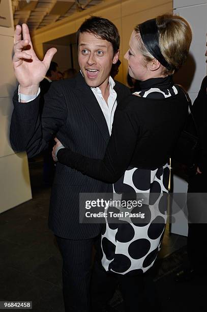 Roman Knizka and wife Stefanie Mensing attend the 'Next Generation' reception during day eight of the 60th Berlin International Film Festival at the...