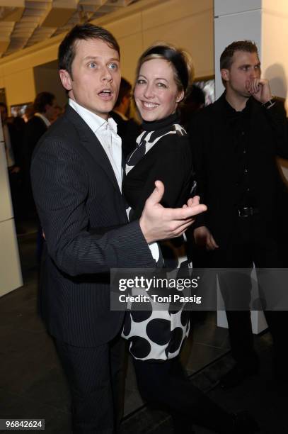 Roman Knizka and wife Stefanie Mensing attend the 'Next Generation' reception during day eight of the 60th Berlin International Film Festival at the...