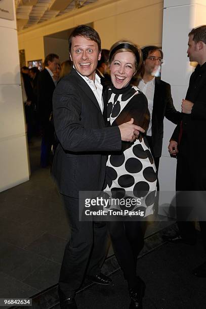 Actor Roman Knizka and partner Stefanie Mensing attends the 'Next Generation' reception during day eight of the 60th Berlin International Film...