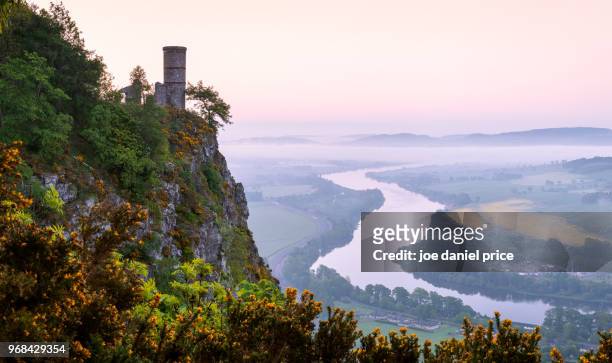 the tower, kinnoull hill, perth, scotland - perthshire stock pictures, royalty-free photos & images