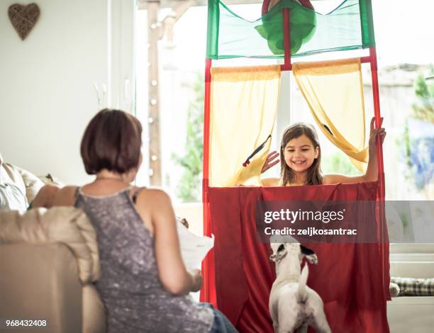 performance in the puppet theater - puppet show stock pictures, royalty-free photos & images