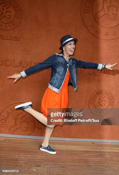 Former french open winner Martina Hingis attends the 2018 French Open - Day Eleven at Roland Garros on June 6, 2018 in Paris, France.