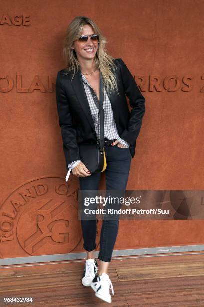 Interior designer Sarah Lavoine attends the 2018 French Open - Day Eleven at Roland Garros on June 6, 2018 in Paris, France.