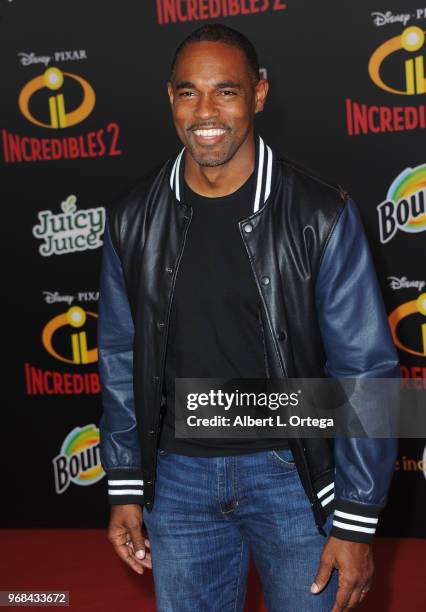 Actor Jason George arrives for the Premiere Of Disney And Pixar's "Incredibles 2" on June 5, 2018 in Los Angeles, California.