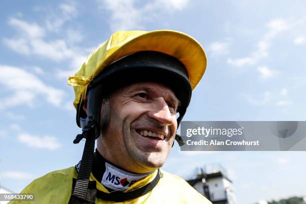 Andrew Thornton after his last ever ride as a jockey as he retires after the meeting having ridden over 1,000 winners during his career, at Uttoxeter...