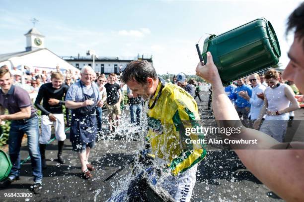 Andrew Thornton after his last ever ride as a jockey as he retires after the meeting having ridden over 1,000 winners during his career, at Uttoxeter...