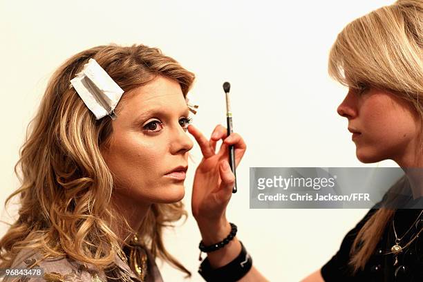 Emilia Fox and Shirley Bassey backstage during Naomi Campbell's Fashion For Relief Haiti London 2010 Fashion Show at Somerset House on February 18,...