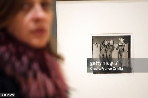 Photograph by Francesca Woodman is shown at the Galleria Nazionale D'Arte Moderna during the opening 'Donna. Avanguardia Femminista Negli Anni '70'...