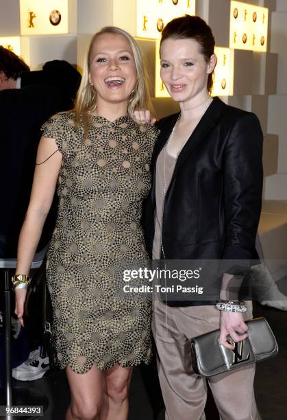 Nova Meierhenrich and Karoline Herfurth attend the 'Next Generation' reception during day eight of the 60th Berlin International Film Festival at the...