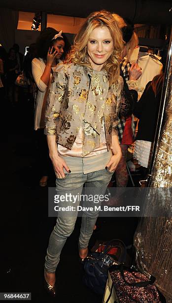 Emilia Fox backstage during Naomi Campbell's Fashion For Relief Haiti London 2010 Fashion Show at Somerset House on February 18, 2010 in London,...