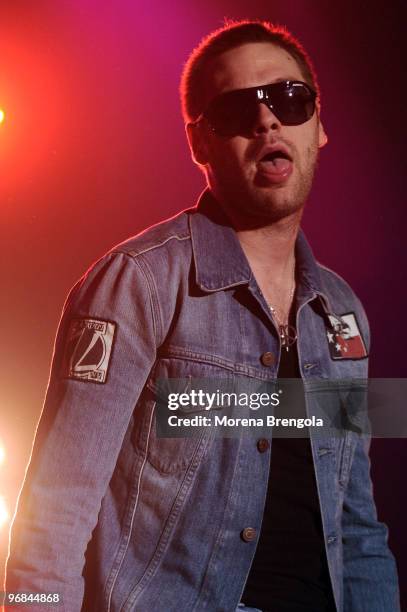 Tom Meighan of Kasabian performs at the Alcatraz club on February 18, 2010 in Milan, Italy.