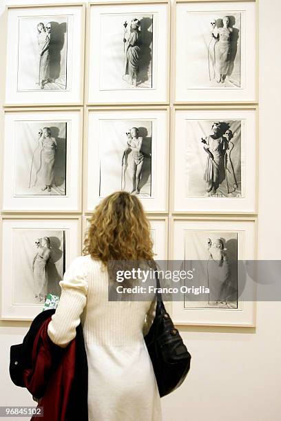 Photographs by Birgit Jurgenssen are shown at the Galleria Nazionale D'Arte Moderna during the opening 'Donna. Avanguardia Femminista Negli Anni '70'...