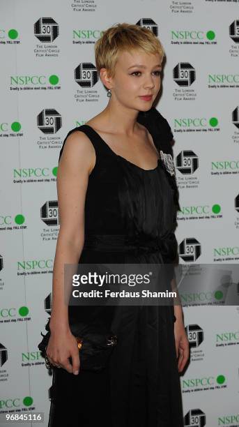 Carey Mulligan attends The London Critics' Circle Film Awards at The Landmark Hotel on February 18, 2010 in London, England.