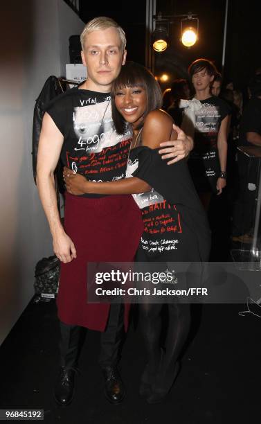 Mr Hudson and Alexandra Burke during Naomi Campbell's Fashion For Relief Haiti London 2010 Fashion Show at Somerset House on February 18, 2010 in...