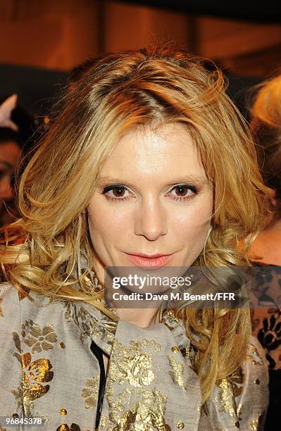 Emilia Fox backstage during Naomi Campbell's Fashion For Relief Haiti London 2010 Fashion Show at Somerset House on February 18, 2010 in London,...