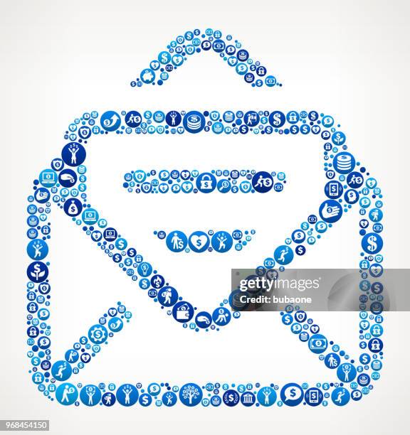 letter money blue icon pattern background - stack envelopes stock illustrations
